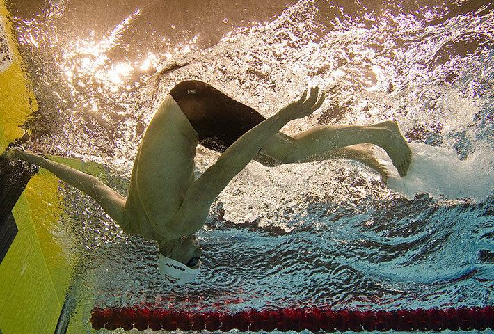 Commonwealth Games Day 4: Joseph Roebuck competes in a heat of the mens 400 metre individual medley 