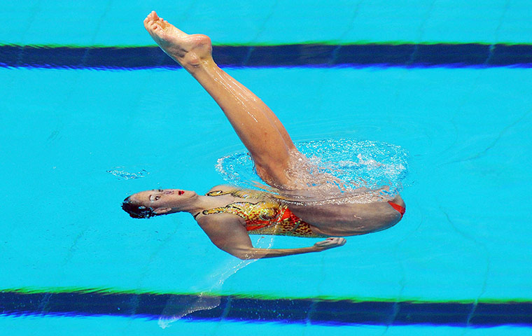 Commonwealth Games Day 4: Lauren Smith in action Synchronised Swimming Commonwealth Games