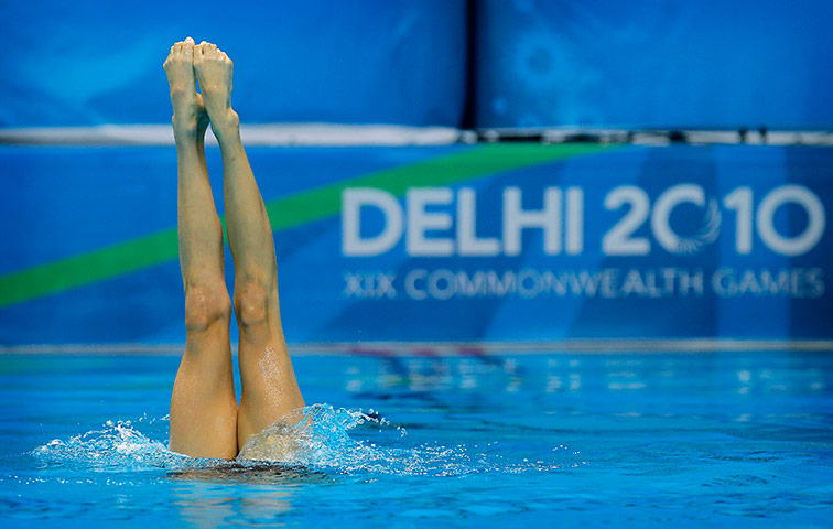 Commonwealth Games Day 4:  Jenna Randall performs her free routine for silver commonwealth games