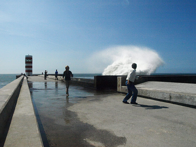In Pictures: Action: Pier at Foz, near Oporto in Portugal
