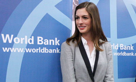 Anne Hathaway is backing the World Bank's efforts to provide better 