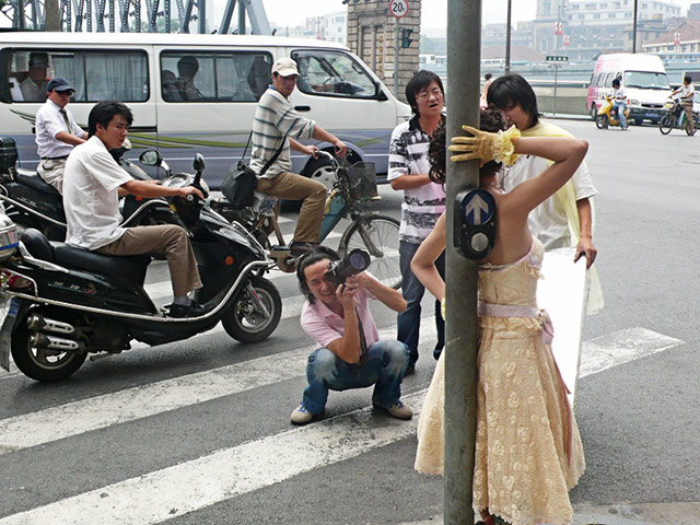 In pictures: action: busy junction in Shanghai
