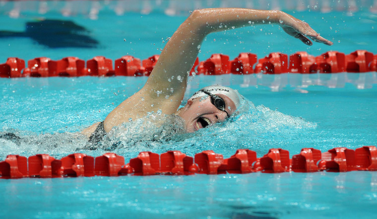 Commonwealth Games Day 4: Rebecca Adlington on her way to a gold medal 2010 Commonwealth Games