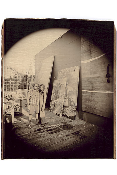 Julian Schnabel: Untitled (Julian with Lola, Montauk Studio), 2008, by Julian Schnabel