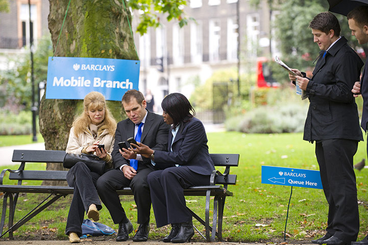 Week in Business: Barclays managers take the day out to work under branches