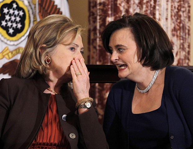 24hours: Hillary Clinton and Cherie Blair at the State Department in Washington