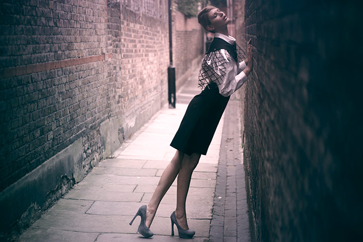 Key trends: capes: Model wearing Yves Saint Laurent