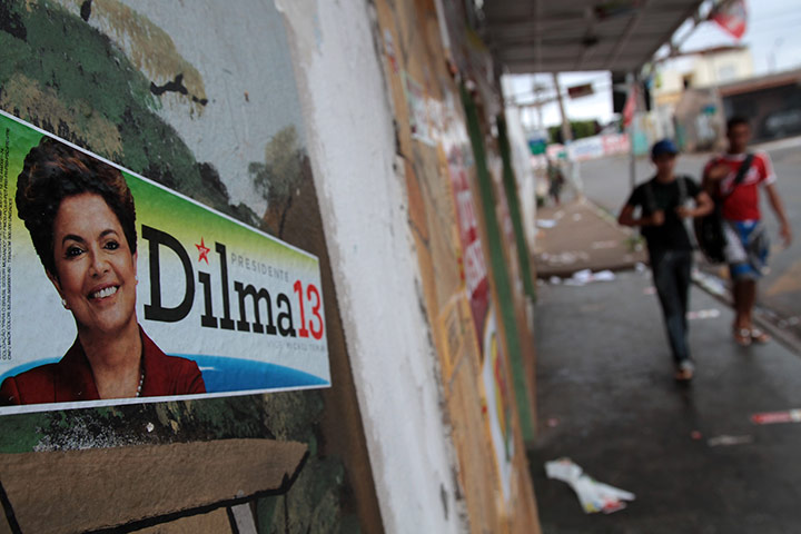 Brazil election result: Rousseff poster