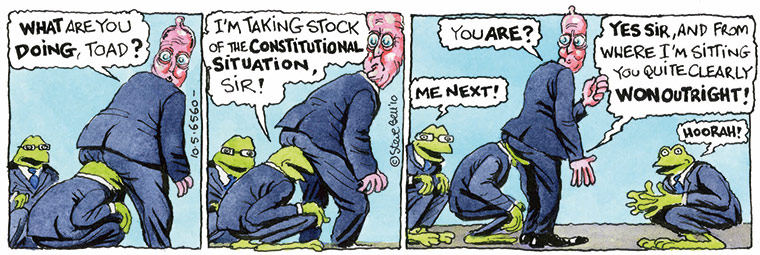 Bell on Cameron: 10 May 2010: David Cameron and the toads.