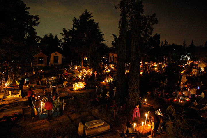 All saints day: General view of a cemetery during the Day of the Dead in San Gregorio