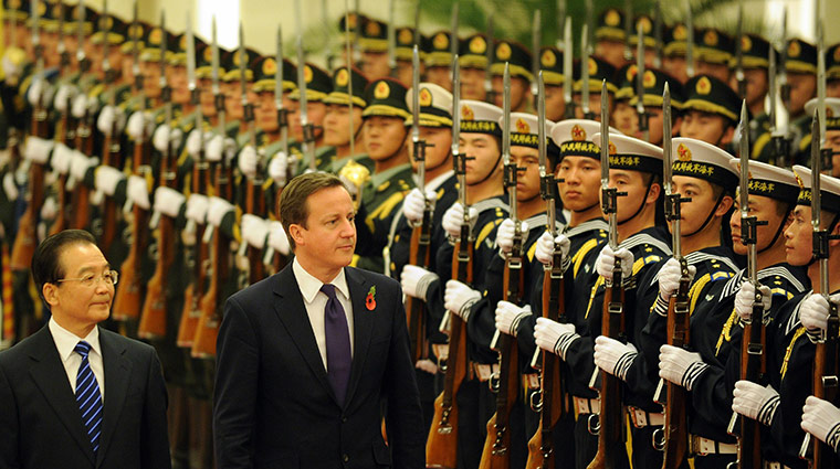 David Cameron in China: David Cameron walks beside Chinese Premier Wen Jiabao