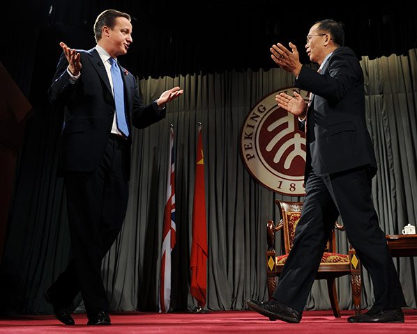 David Cameron in China: David Cameron and Professor Lin Jianhua Peking University