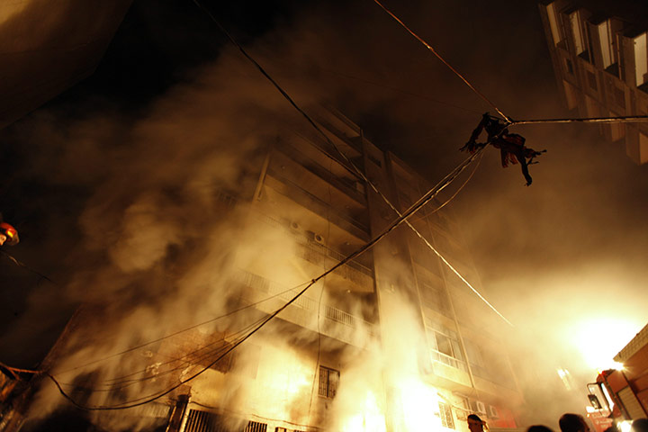 24 hours in pictures: Fire in Warehouse in Beirut