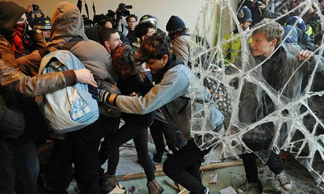 Student protests: Demonstrators gain entry to 30 Millbank.