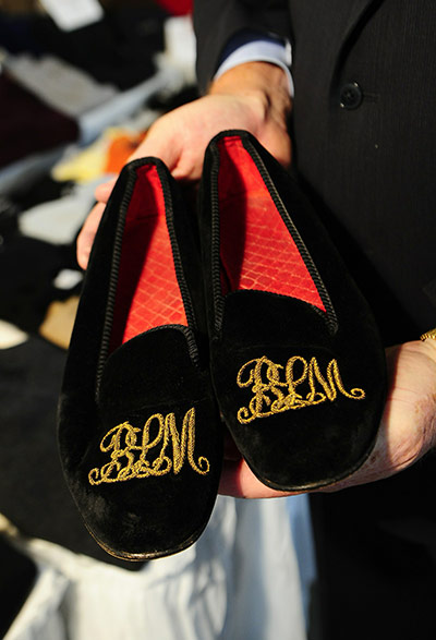 Bernard Madoff: Slippers embroidered with Bernard Madoff's initials are to be auctioned