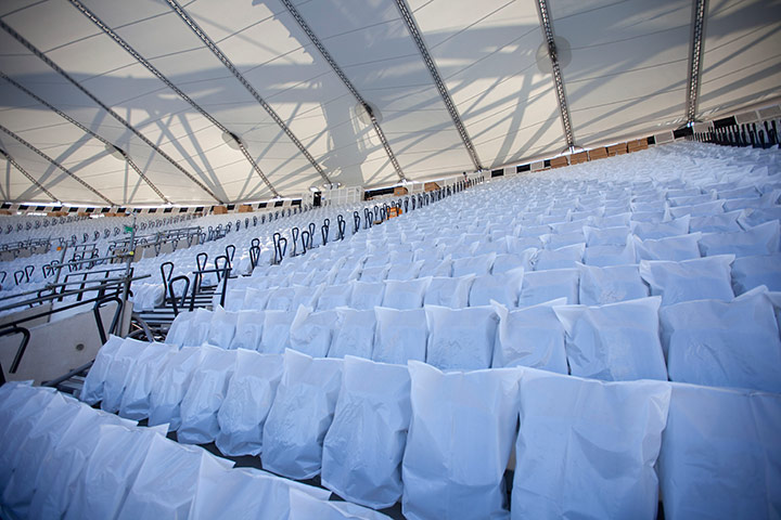 Olympic Site: The seats are all installed for the London 2012 Olympic Stadium 