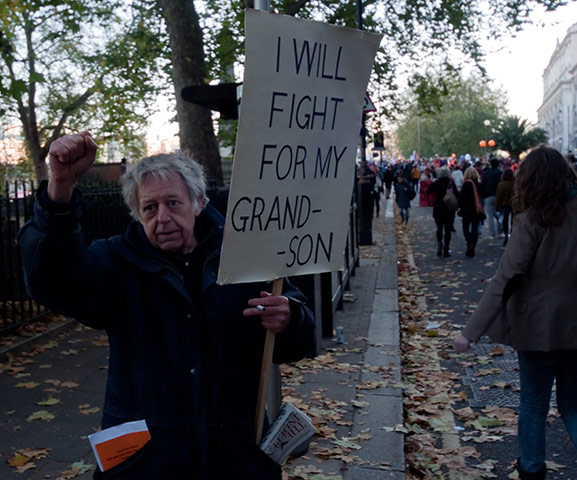 Student Protest Images: Student Protest in London - Grandfather