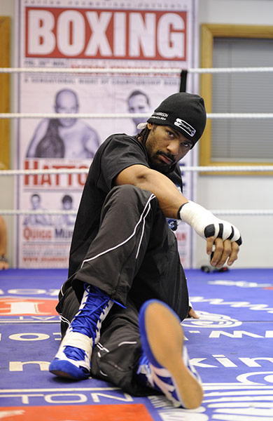 Haye v Harrison: David Haye stretches during thursday's training session