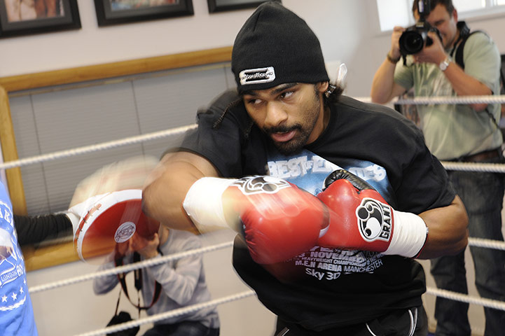 Haye v Harrison: David Haye doing some pad work