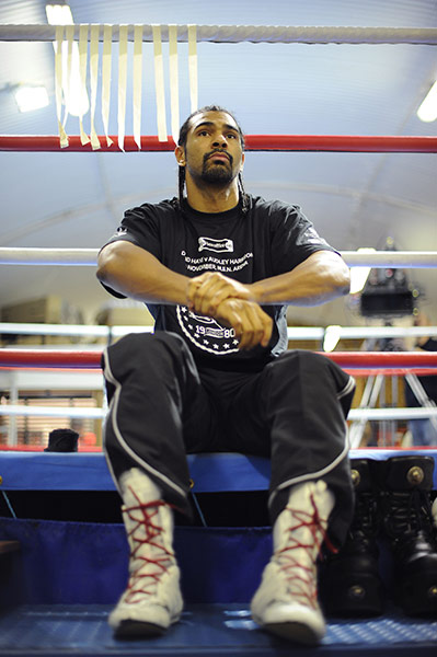 Haye v Harrison: David Haye sits in his gym in Vauxhall