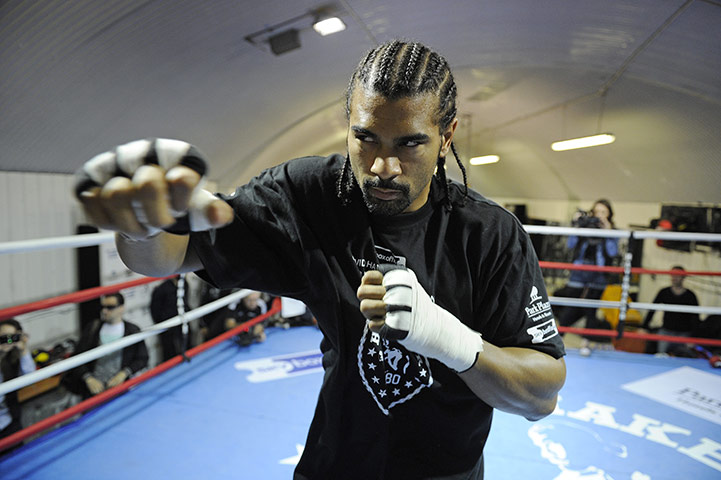 Haye v Harrison: David Haye shadow boxes during training