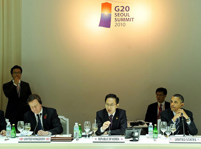 G20 Summit Update: Korean President Lee Myung-bak speaks David Cameraon and Barack Obama
