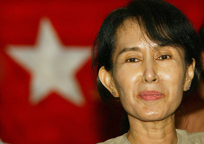 Aung San Suu Kyi release: 2002: Aung San Suu Kyi after being freed from 19 months under house arres