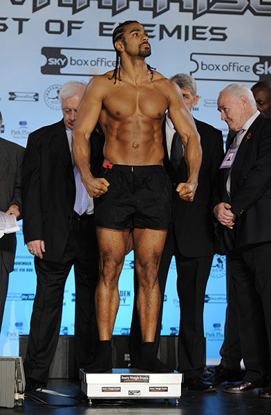 Haye v Harrison: David Haye weighs in at 210.5 pounds