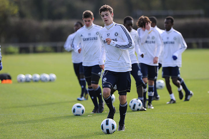 Chelsea Academy: Chelsea Academy youngsters practice their dribbling