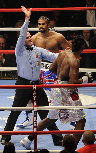 Haye v Harrison: The referre stops the David Haye v Audley Harrison fight