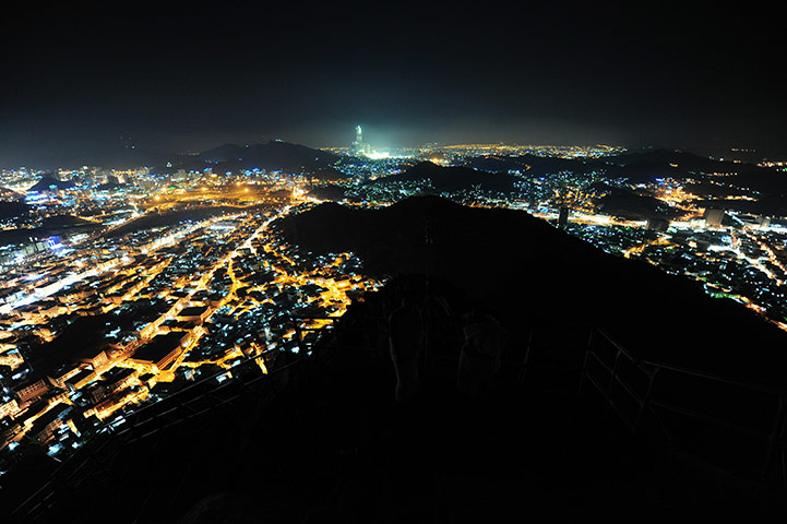 24 hours: The Saudi holy city of Mecca, as seen from the top of Noor mountain