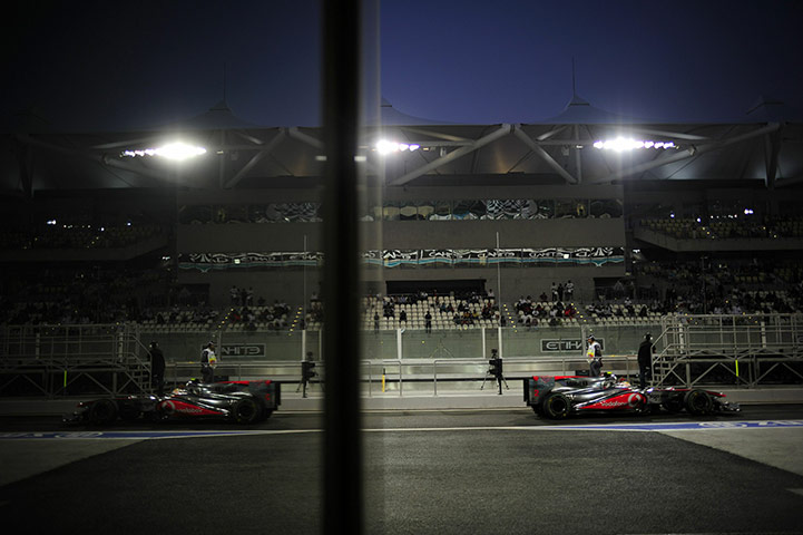 24 hours: McLaren Mercedes' British driver Lewis Hamilton at Yas Marina in Abu Dhabi