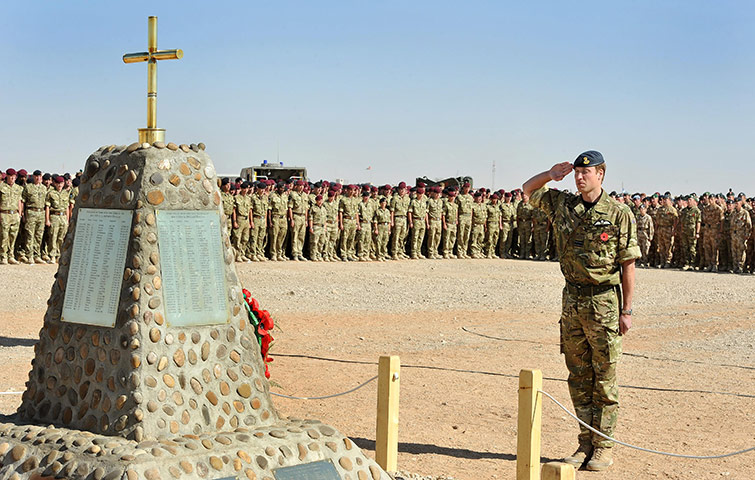 Remembrance Sunday: Prince William at the memorial for British Soliders killed in Afghanistan