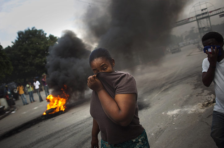 24 hours in pictures: anit-UN protest in Haiti