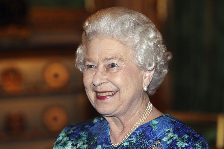William's engagement: Queen Elizabeth smiles during a reception at Windsor Castle