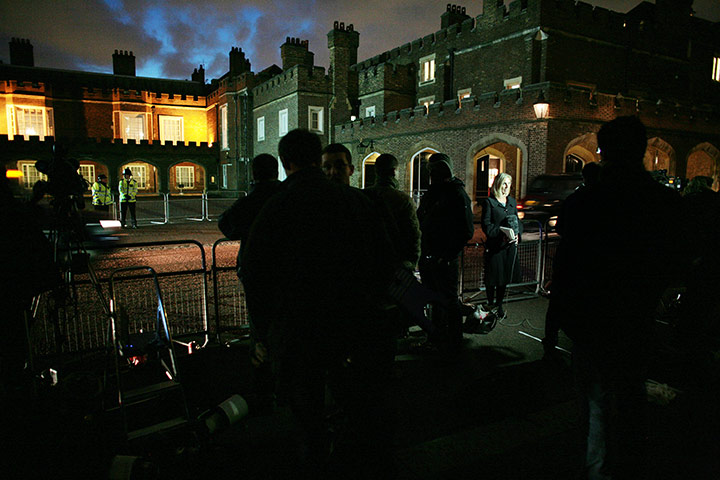 William's engagement: Media outside St James's Palace London as the Royal engagement is announced