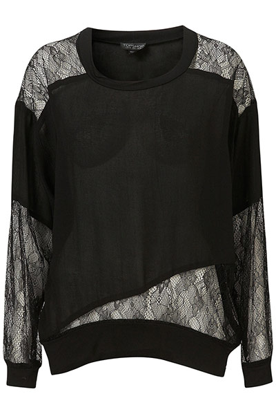 Fashion trends: Black lace top from Topshop