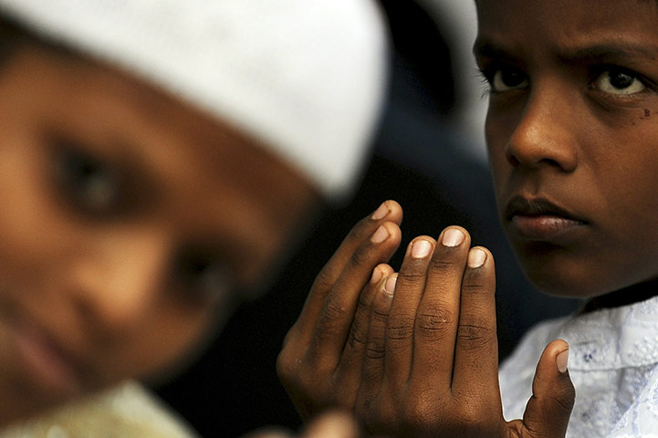 Eid al-Adha: Young Indian Muslims attend congregation