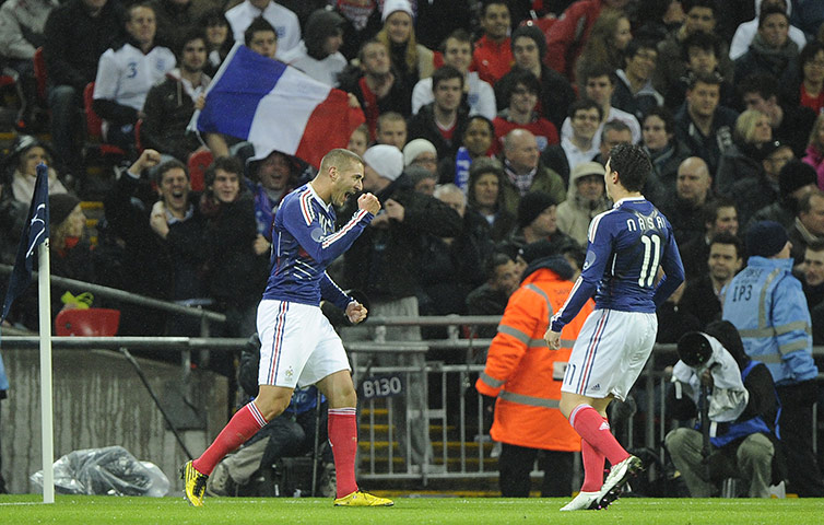 England v France: Benzema celebrates opening the scoring