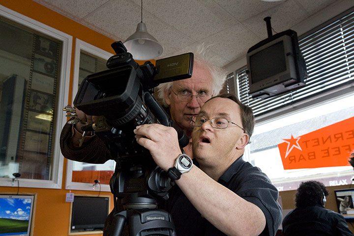 Spending Review 2010: Phil Shepherd with a disability services student at the Engine Room