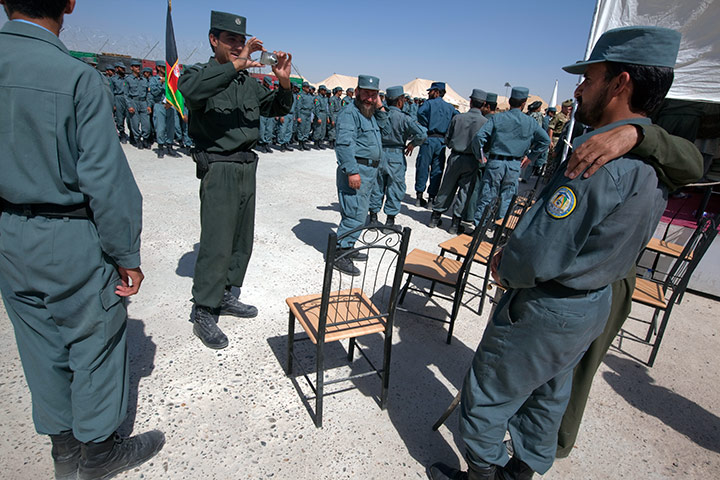 Sean Smith in Lashkar Gah: Afghan police officers