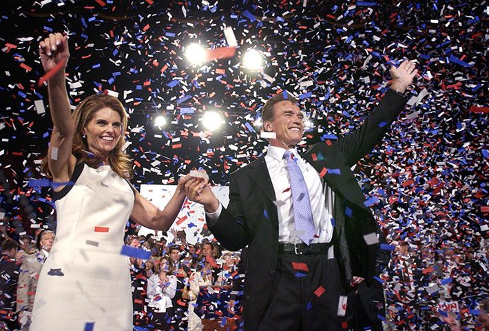 Arnold Schwarzenegger : Arnold Schwarzenegger and wife Maria Shriver celebrate in California