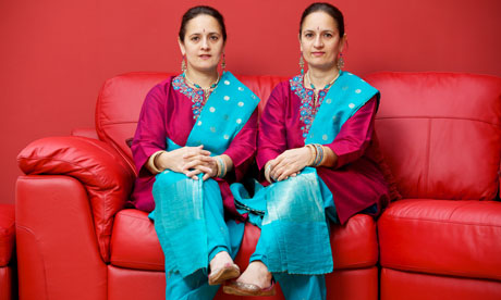 Twin artists Rabindra and Amrit Singh at home in Bidston, Wirral.