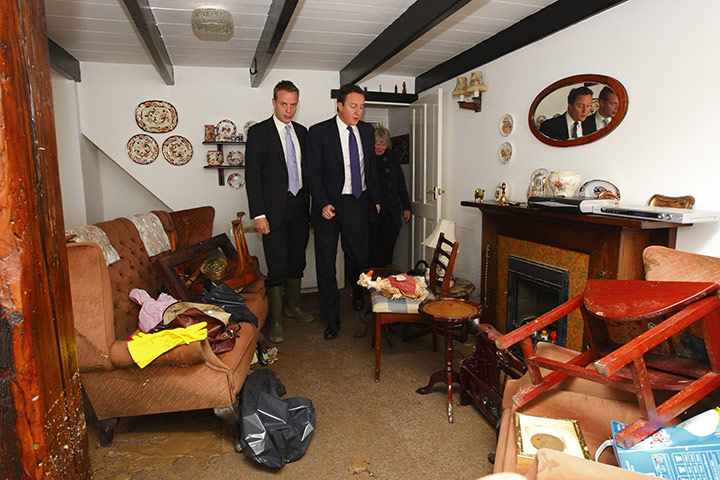 Cameron Visit Cornwall: David Cameron and MP Steven Gilbert Val Paige's home in Pentewan Cornwall