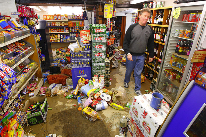 Cameron Visit Cornwall: Keith Watson cleans-up his newsagent's in Mevagissey