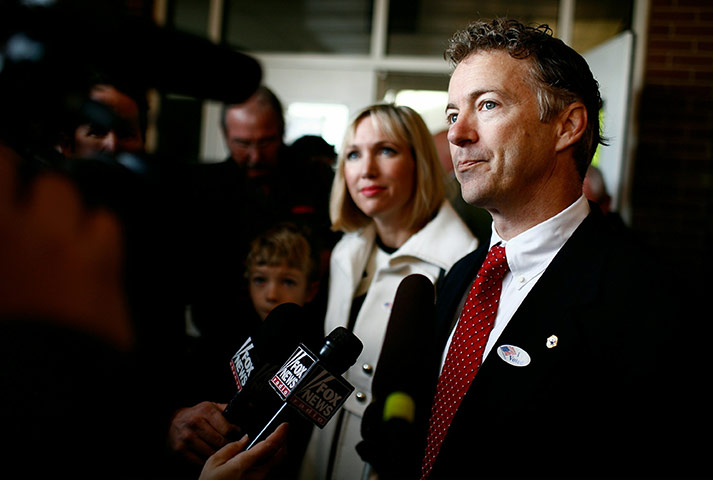 US midterm elections: Bowling Green, Kentucky:  Rand Paul  talks with reporters