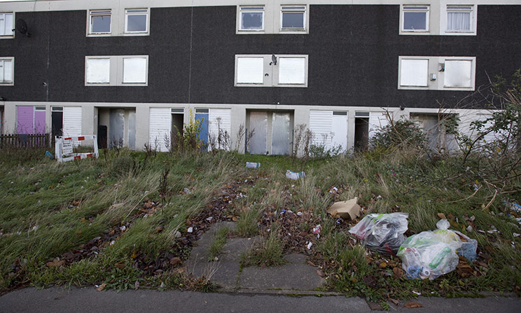 Spending Review 2010: Boarded-up, empty council housing in Newtown, Birmingham