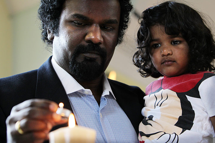 NZ miners: Locals attend a service at the Holy Trinity Anglican Church in Greymouth