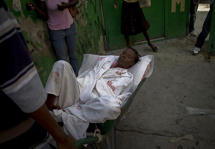 Haiti Cholera: A woman suffering cholera symptoms 