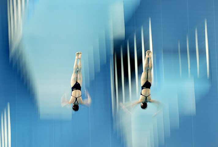24 hours in pics: Women's Synchronised 10m Platform at Aoti Aquatics Centre